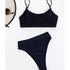 Strój kąpielowy zabudowany z marszczonym topem na plażę i basen Xochitl Czarny