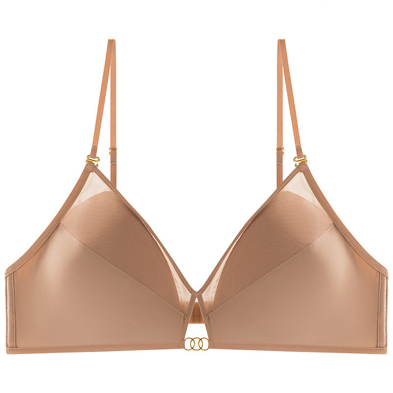 Biustonosz z miękkimi wkładkami do codziennego użytku Ayumu Beżowy