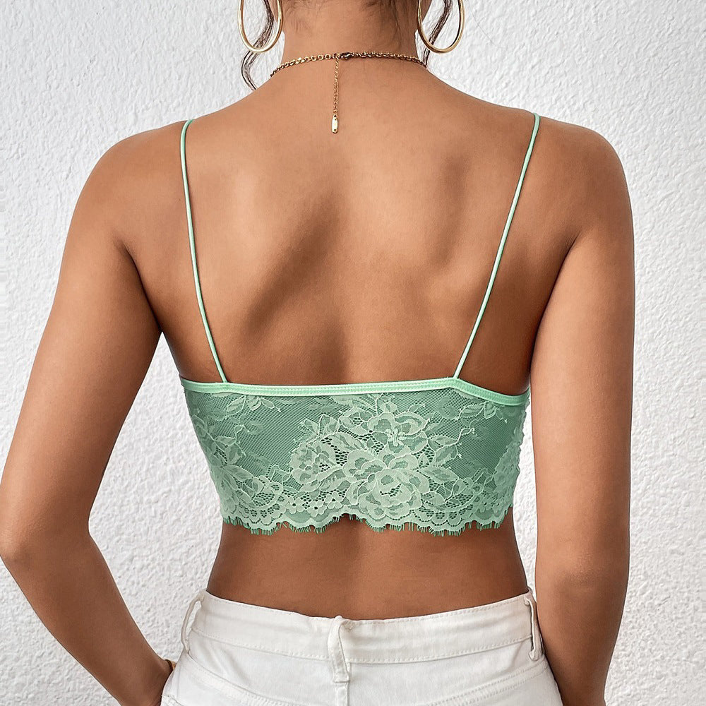 Biustonosz koronkowy bez fiszbin z kokardkami Hayriye