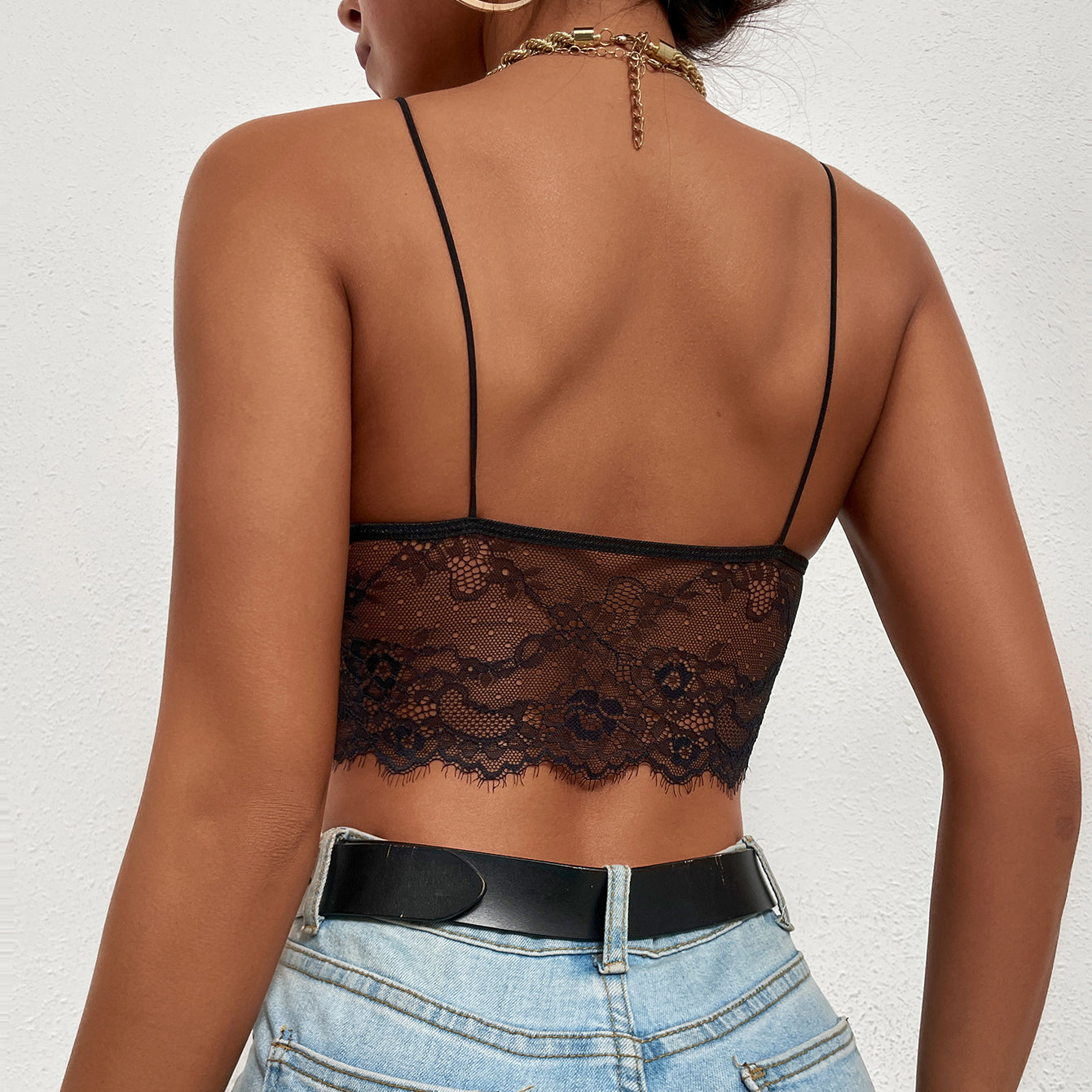 Biustonosz koronkowy bez fiszbin z kokardkami Hayriye