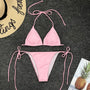 Bikini z regulowanym wiązaniem na lato Hajrija Różowy