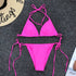 Bikini z regulowanym wiązaniem na lato Hajrija Różowy2