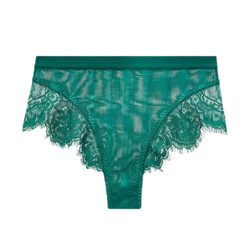 Koronkowe figi z przewiewnego materiału na co dzień Arendien Zielony