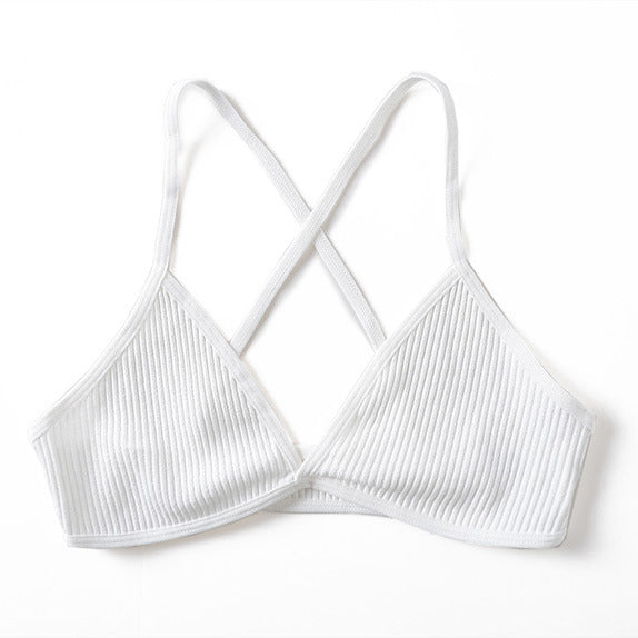 Prążkowany biustonosz bezszwowy na co dzień Jonelle Biały