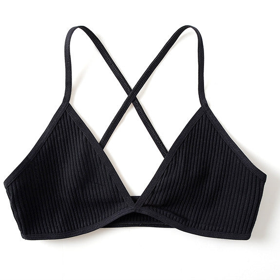 Prążkowany biustonosz bezszwowy na co dzień Jonelle Czarny