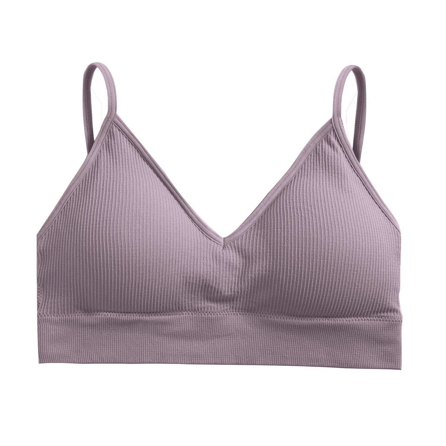 Braletka prążkowana elastyczna na co dzień Fatlinda Khaki