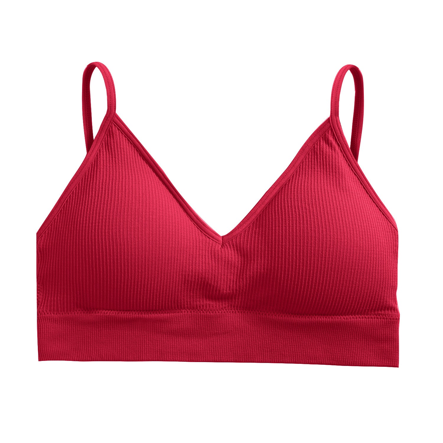 Braletka prążkowana elastyczna na co dzień Fatlinda Czerwony