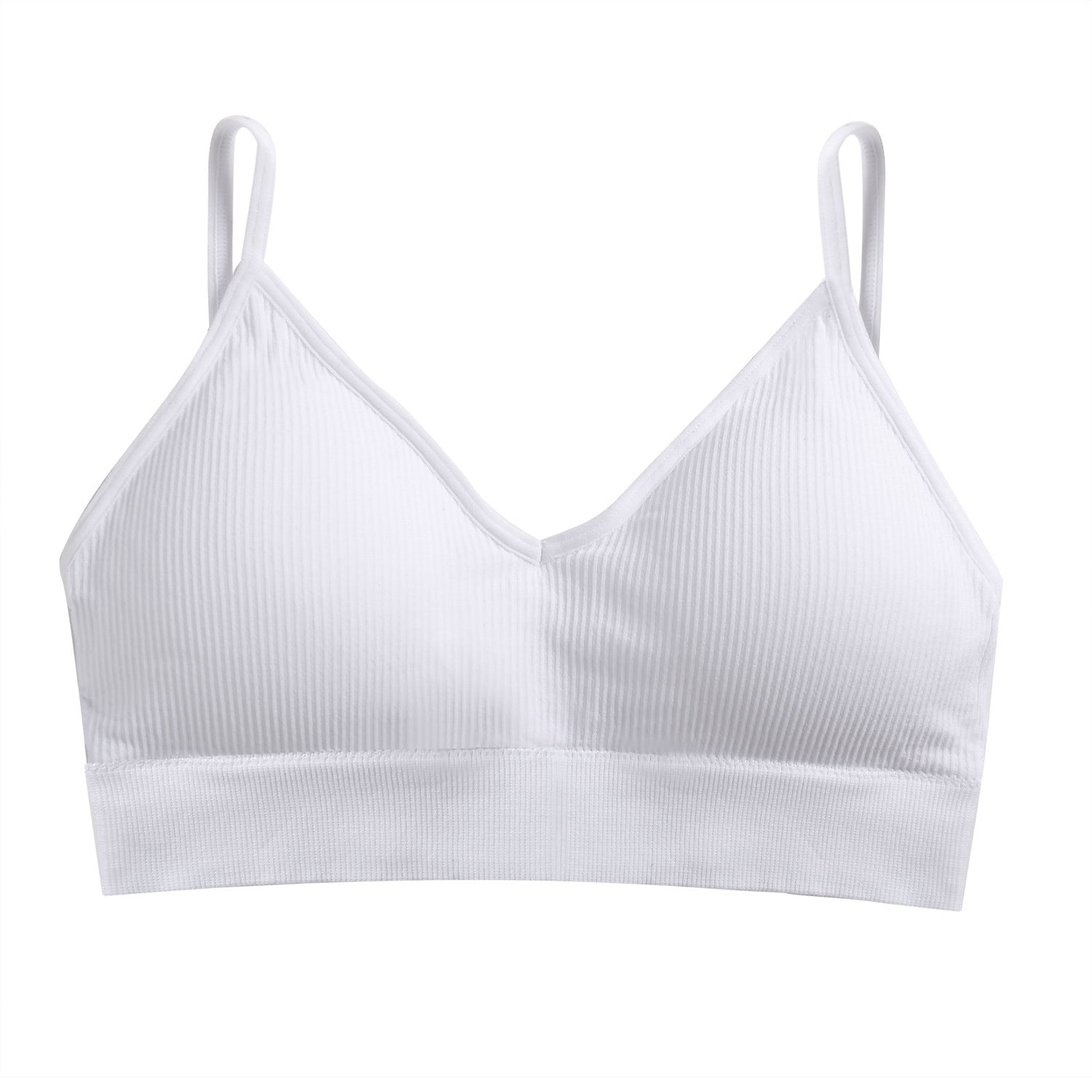 Braletka prążkowana elastyczna na co dzień Fatlinda Biały