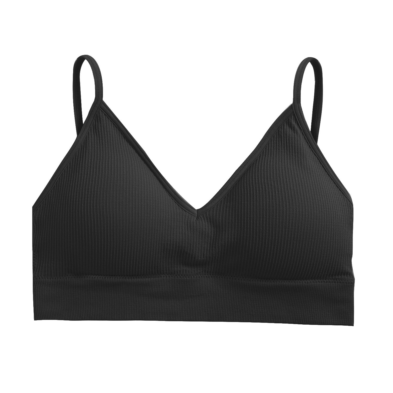 Braletka prążkowana elastyczna na co dzień Fatlinda Czarny