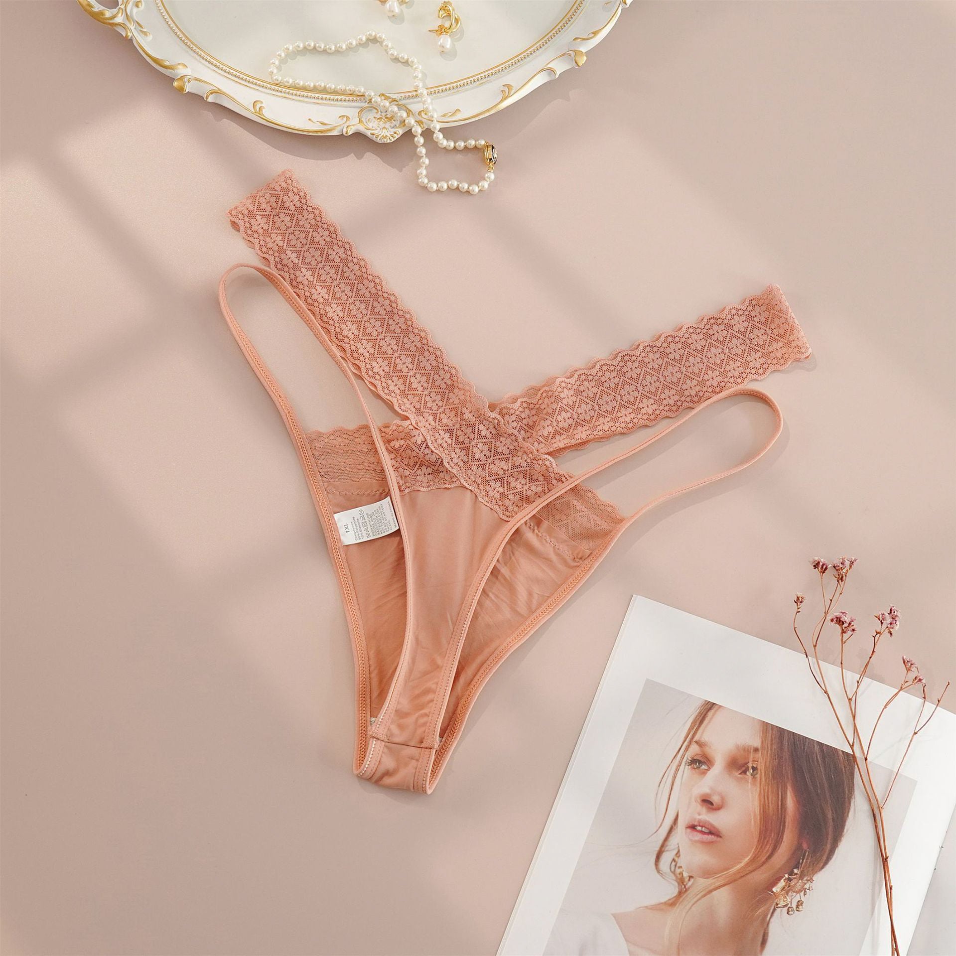 Majtki z koronką dla kobiet Imran Różowy