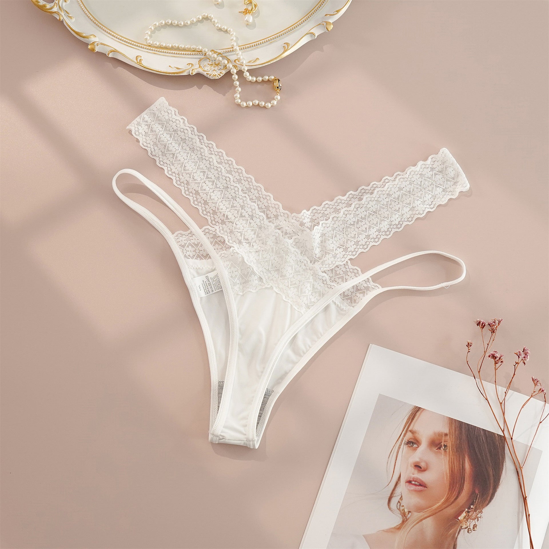 Majtki z koronką dla kobiet Imran Biały