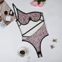 Body damskie z transparentnym klinem na wieczór i co dzień Sapna Lampart