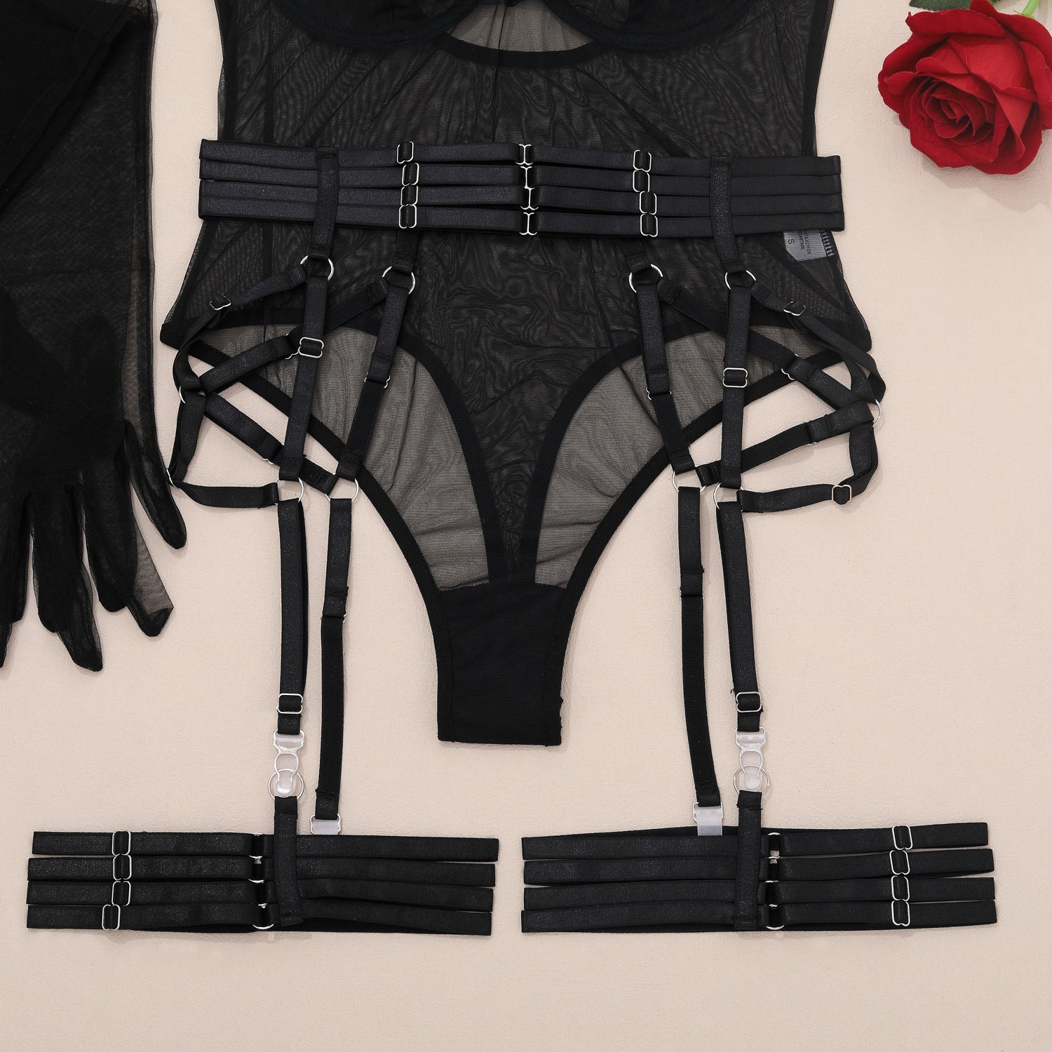 Body z pasem do pończoch z regulowanymi paskami bielizna damska Naydenka