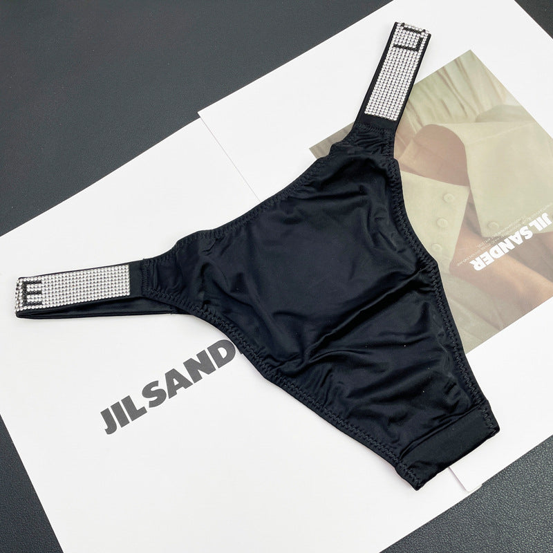 Stringi damskie z ozdobną gumką na co dzień i specjalne okazje Faygah Czarny