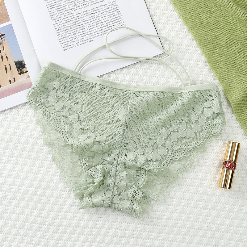 Figi koronkowe z paskami na co dzień i na specjalne okazje Milou Zielony