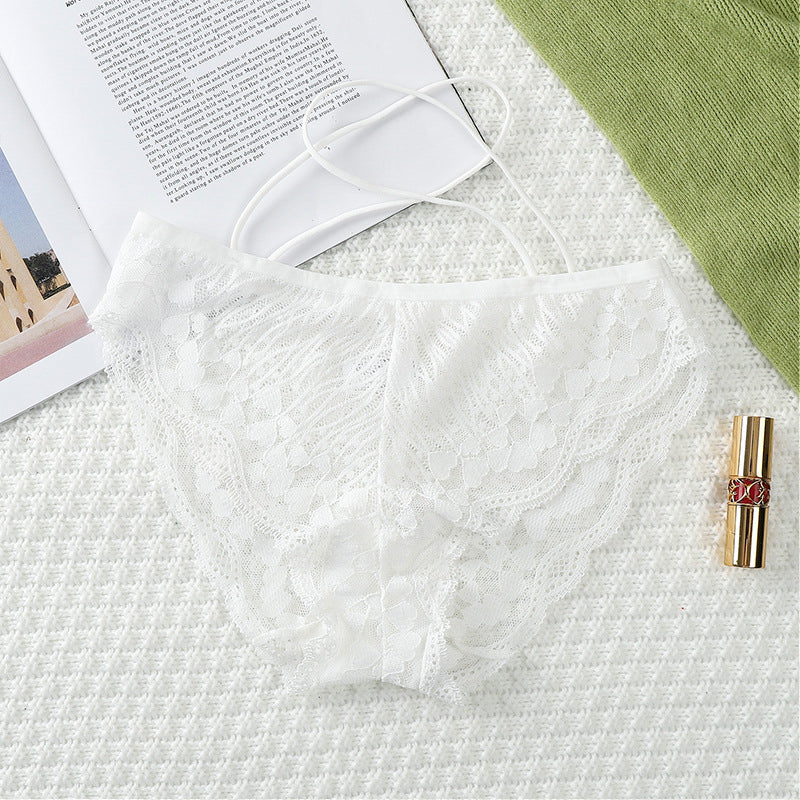 Figi koronkowe z paskami na co dzień i na specjalne okazje Milou Biały