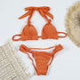 Bikini z wiązaniem na plecach regulowane na lato Valene Pomarańczowy