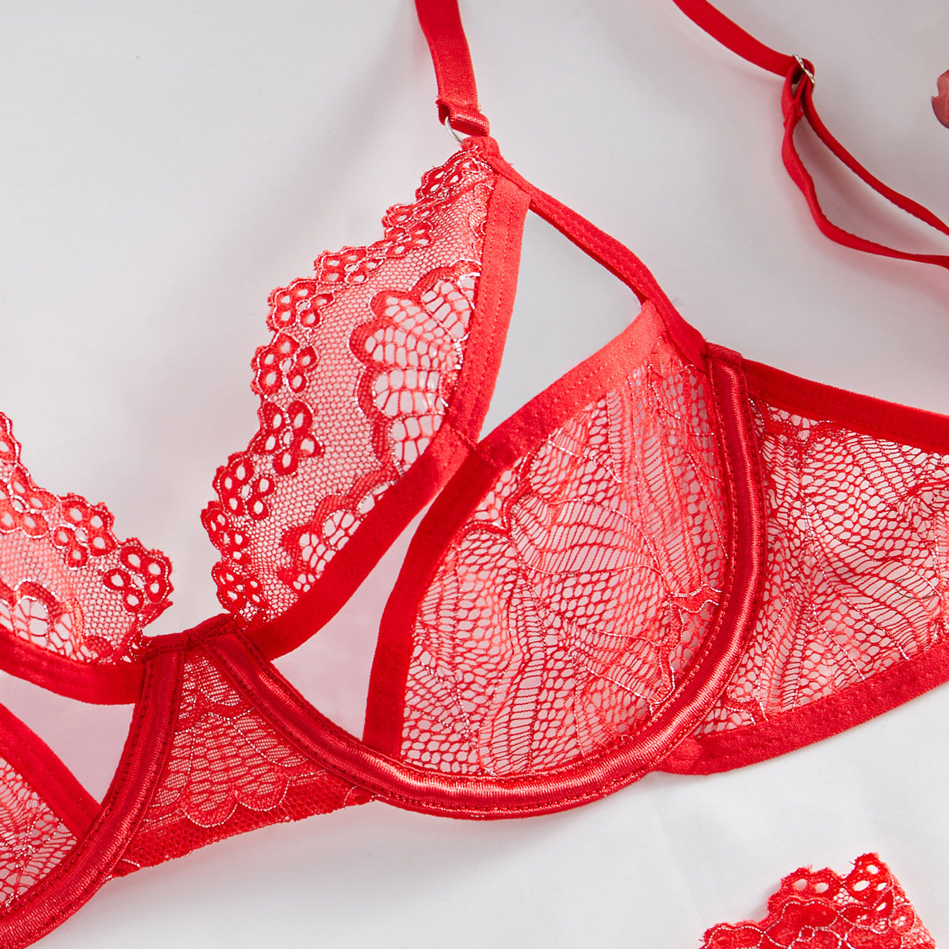 Zestaw bielizny push-up z koronkowym pasem do pończoch Torun