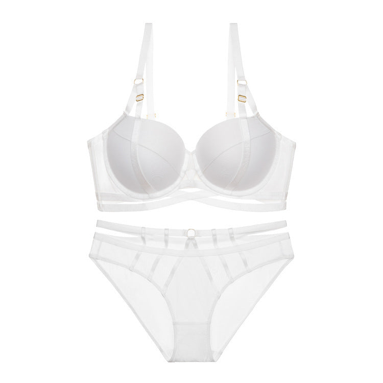 Biustonosz push-up z figami na co dzień i specjalne okazje Priscella Biały