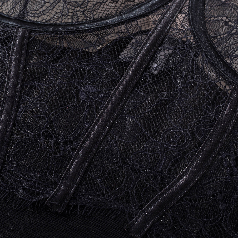 Body z koronką i ozdobnymi ramiączkami na specjalne okazje Minette