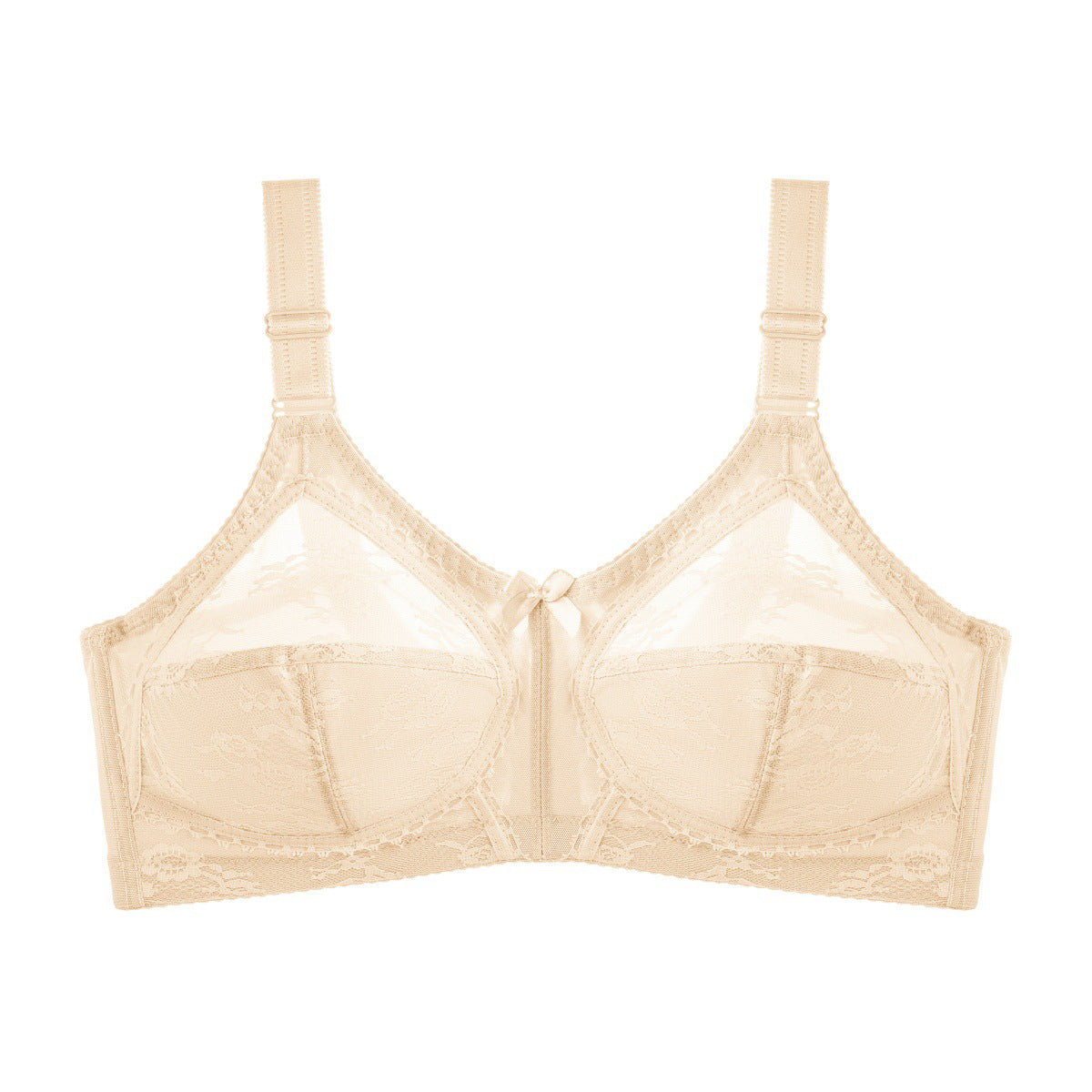 Biustonosz z podparciem plus size z koronkowym wykończeniem Sevleta Beżowy