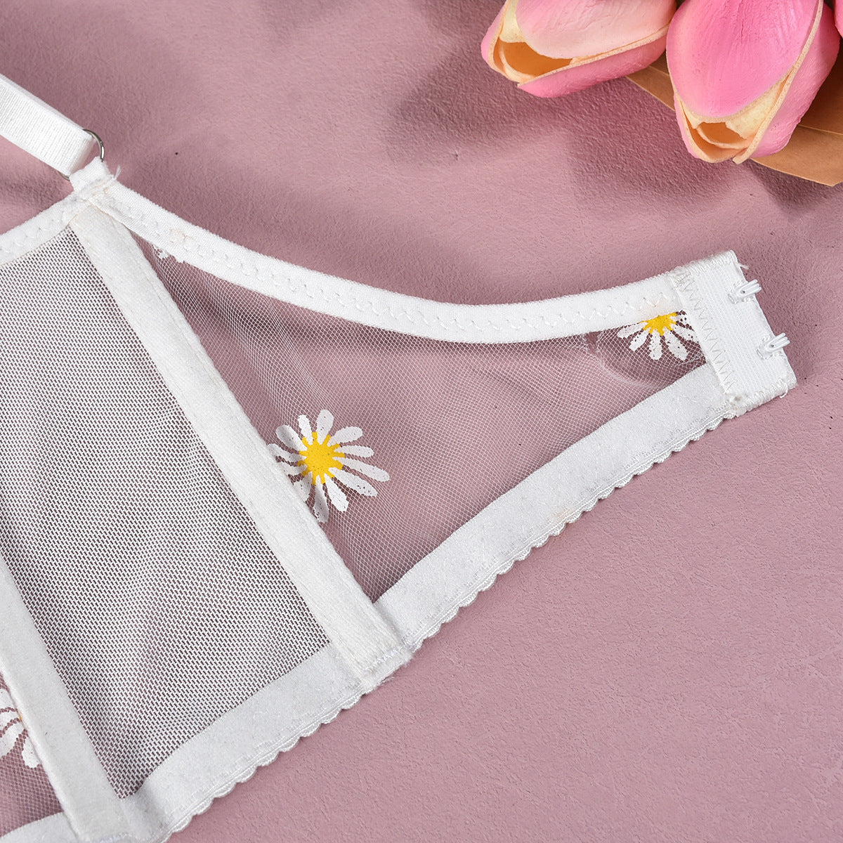 Komplet bieliźniarski z delikatnym wzorem i szerokimi ramiączkami Jeongeun