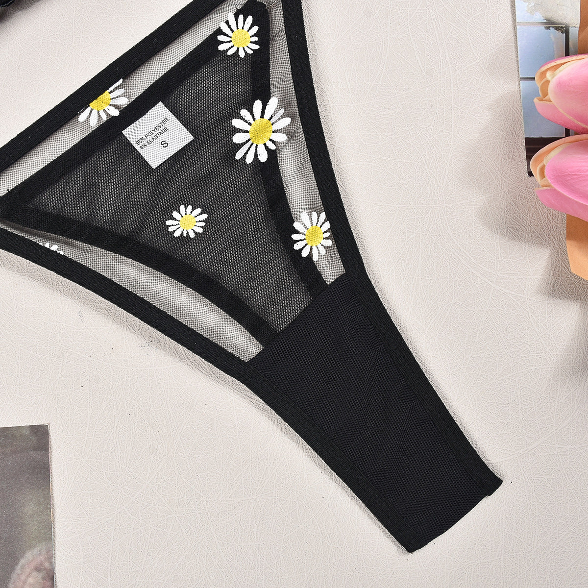 Komplet bieliźniarski z delikatnym wzorem i szerokimi ramiączkami Jeongeun