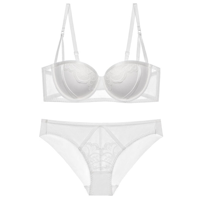 Komplet bielizny z subtelnymi zdobieniami na specjalne okazje Suphiye Biały