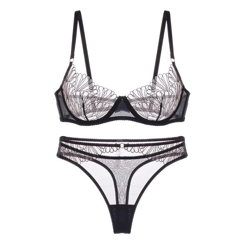 Komplet bielizny ultracienkiej z miękkiego materiału Juulia Czarny