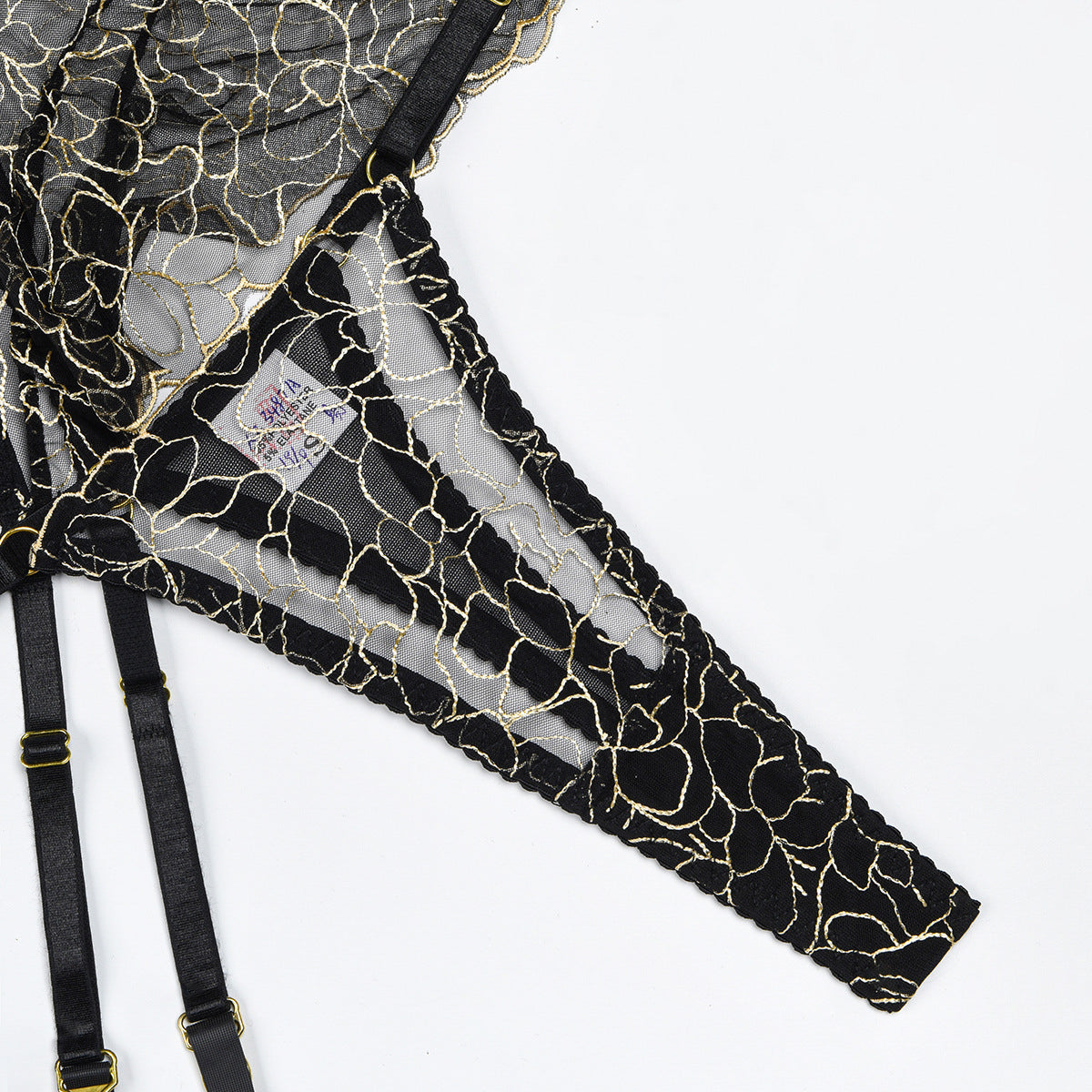 Komplet bielizny z falbanami z eleganckimi detalami Brocha