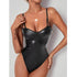 Body lakierowane na ramiączkach z połyskiem na imprezę Viroana Czarny