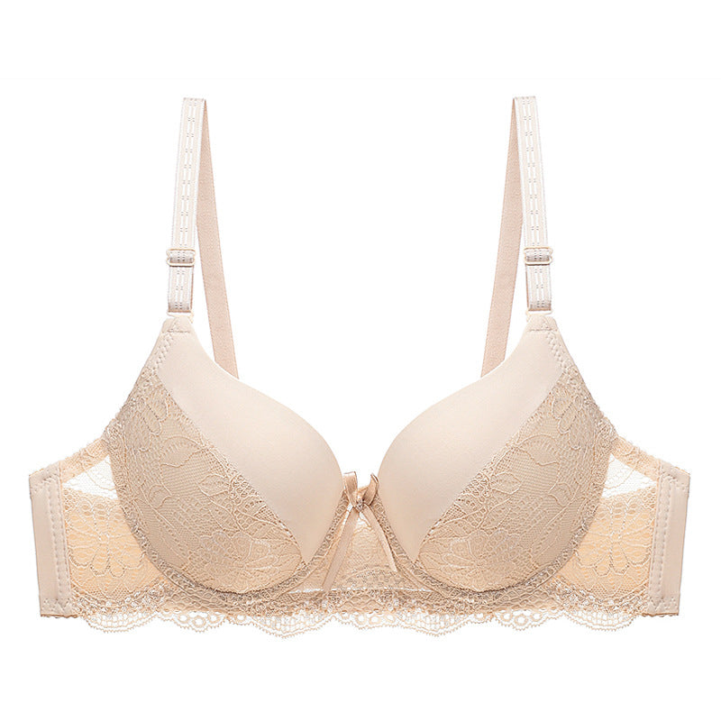 Biustonosz push-up z usztywnieniem i subtelnymi zdobieniami Veritchka Beżowy