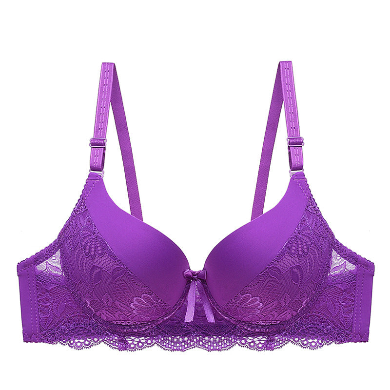 Biustonosz push-up z usztywnieniem i subtelnymi zdobieniami Veritchka Fioletowy