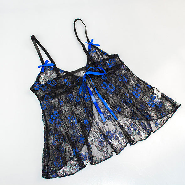 Halka nocna z koronką i wstążkami na romantyczne wieczory Ardelis