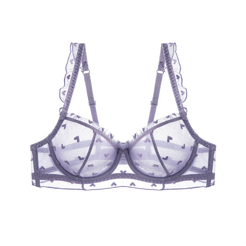 Biustonosz z fiszbinami z delikatnej siateczki Roshni Fioletowy