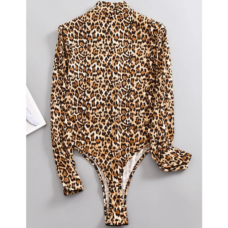 Body z długim rękawem w zwierzęcy wzór Innocenzia Lampart