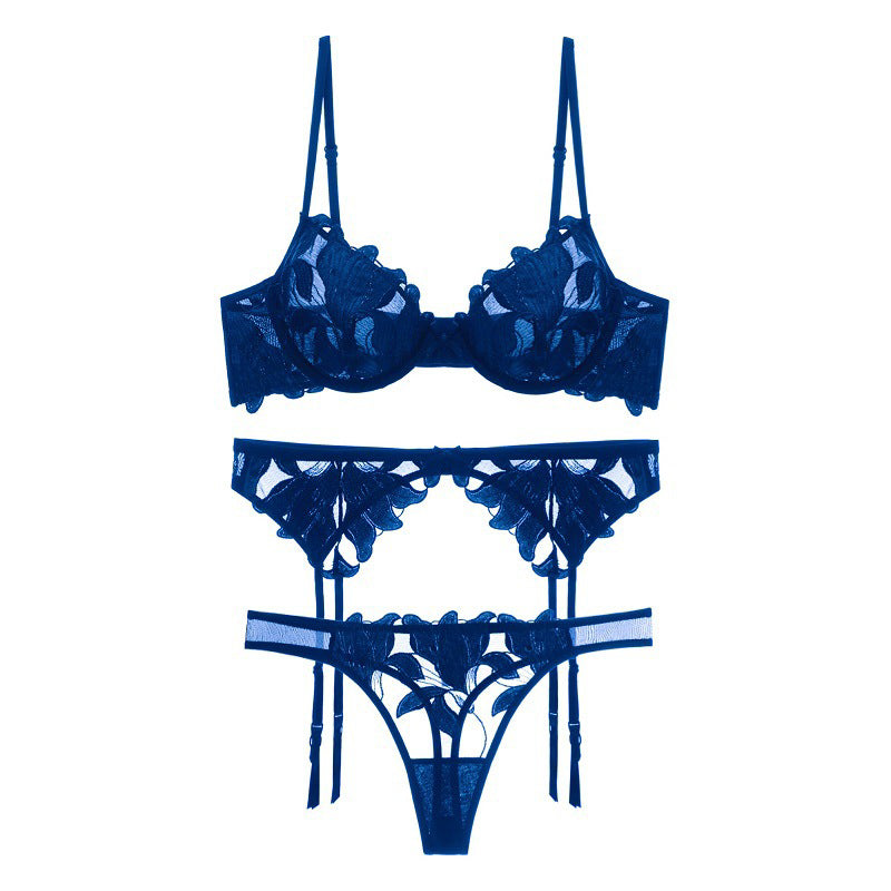 Komplet bielizny z delikatnym zdobieniem na wyjątkowe okazje Miyako Niebieski