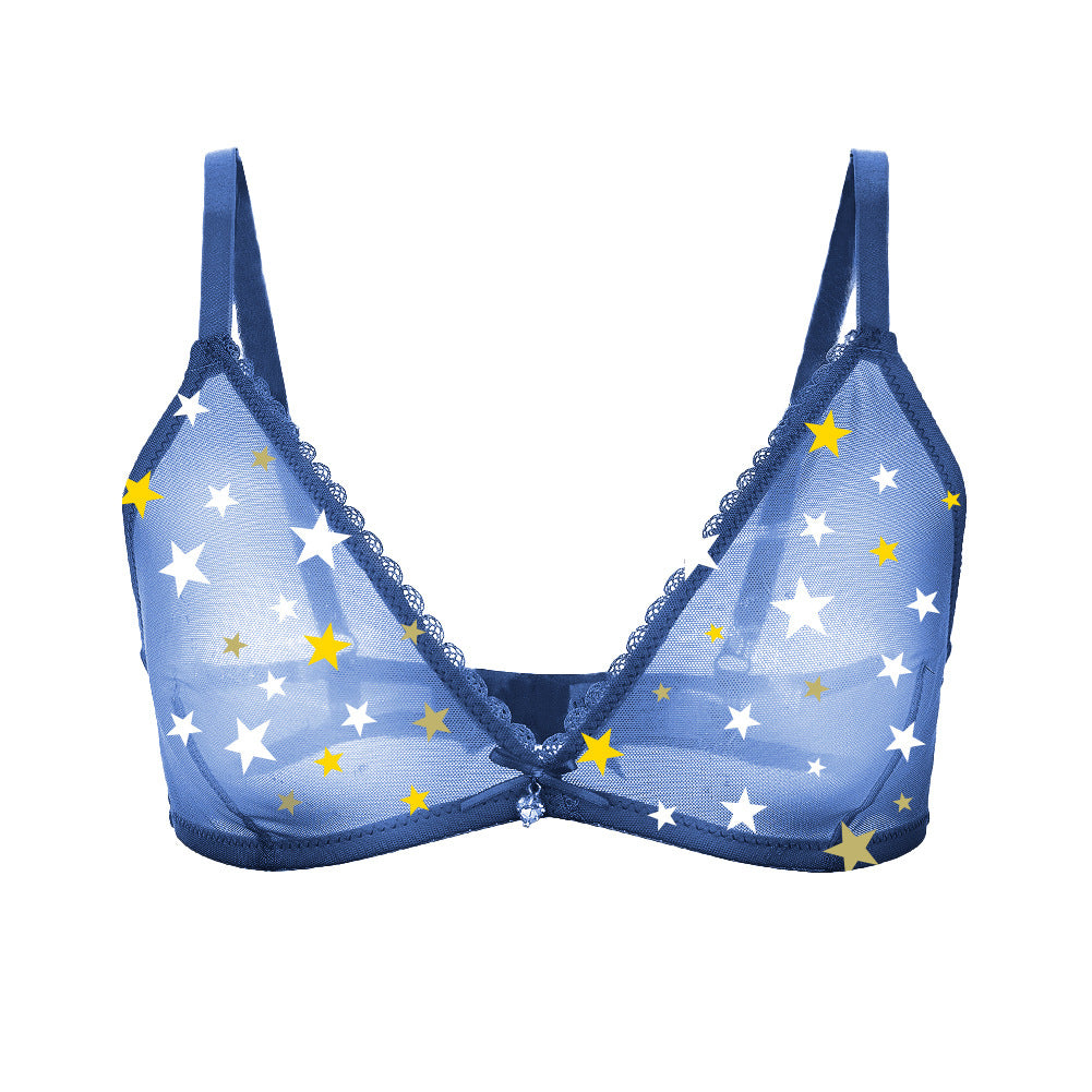 Biustonosz gładki miękki z elastycznym wykończeniem Ivi Niebieski