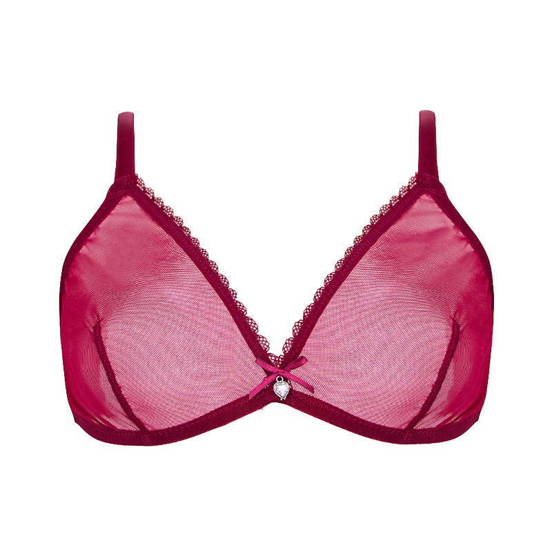 Biustonosz gładki miękki z elastycznym wykończeniem Ivi Bordowy