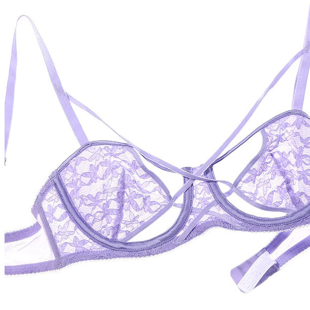 Komplet bielizny koronkowej ze strapsami regulowanymi Behjat