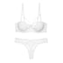 Komplet bielizny koronkowej ze strapsami regulowanymi Behjat Biały