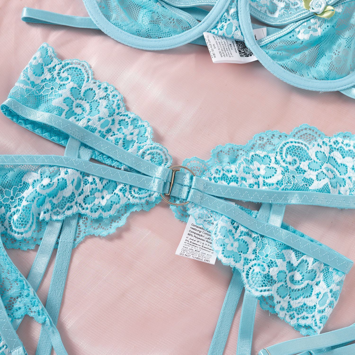 Komplet bielizny z haftem regulowane ramiączka Ayumi