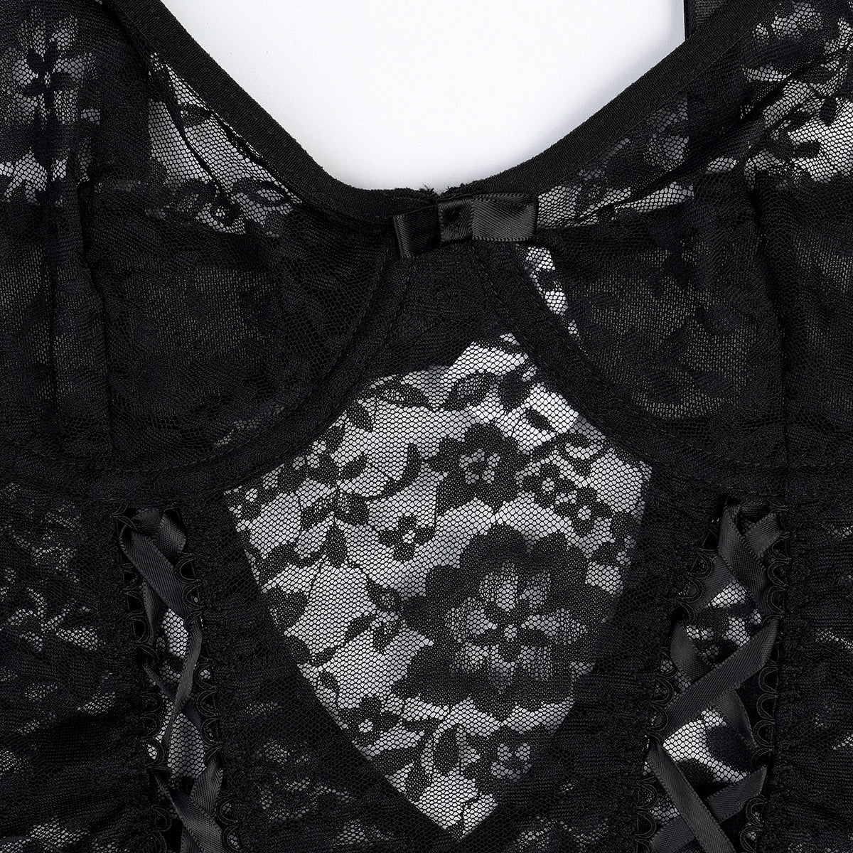 Gorset koronkowy z regulowanymi paskami na romantyczne wieczory Maliyah